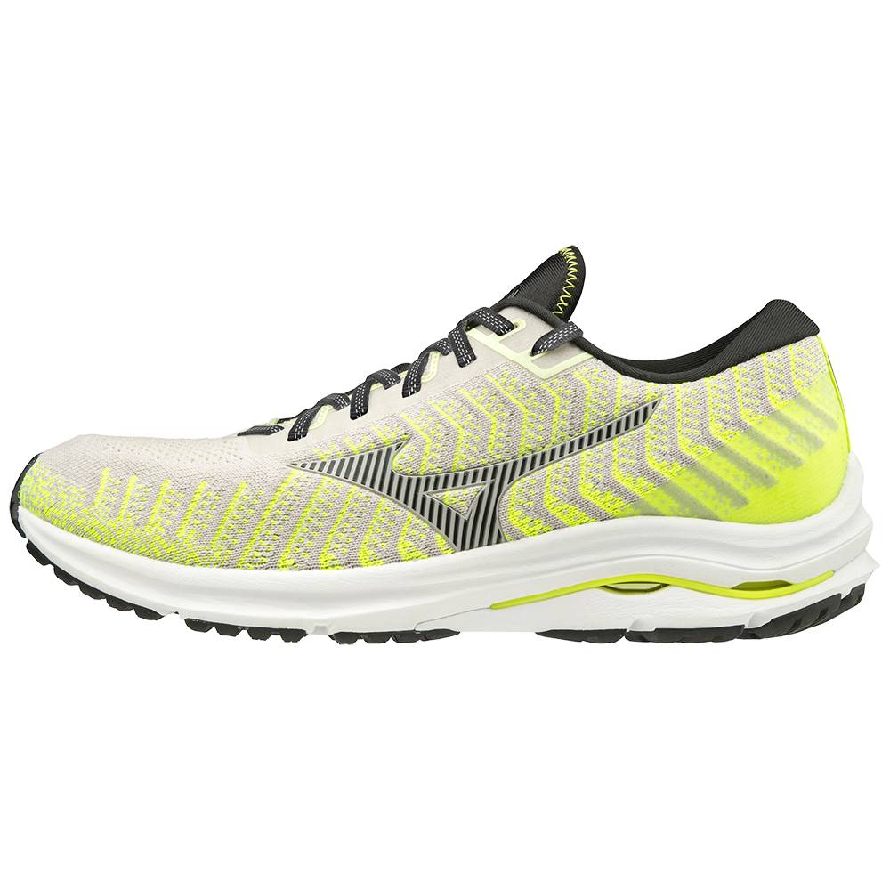 Panske Bezecke Topanky Mizuno Wave Rider 24 WAVEKNIT™ Biele/Žlté Vypredaj KSNB94672